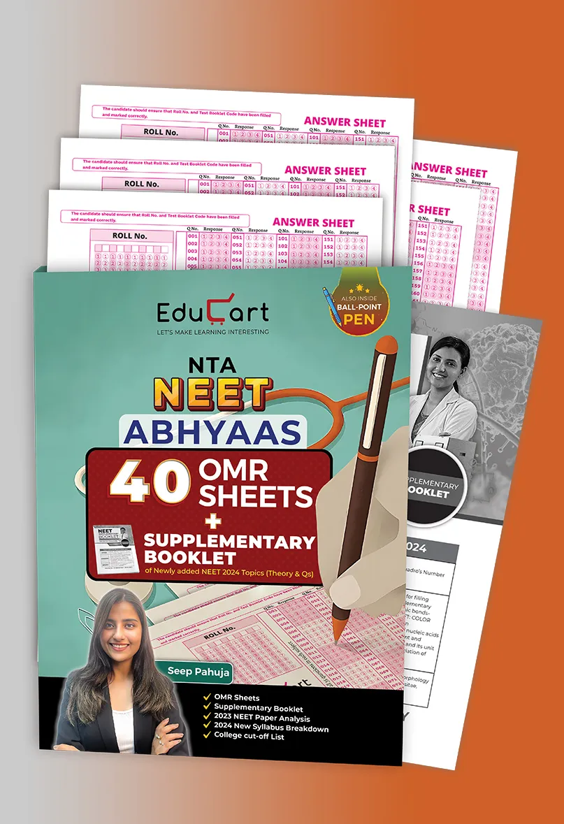 Educart NEET OMR Sheets 2024 With Supplementary Booklet on New Topics (Includes Special Ball